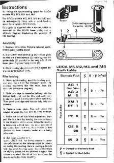 Leica M - Models - misc manual. Camera Instructions.